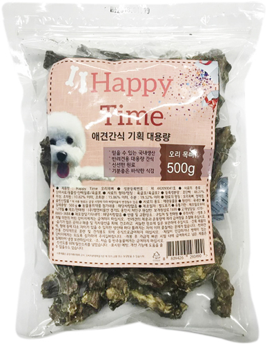 [강아지간식] 해피타임 오리목뼈500g